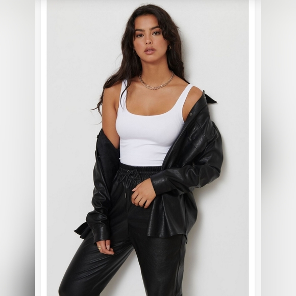 Dynamite Brooklyn Faux Leather Shacket size XS - Picture 2 of 5